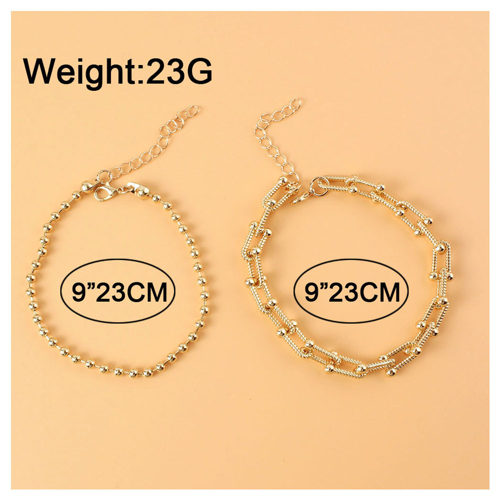 Fashion Geometric Round Bead Alloy Anklet Wholesale display picture 1