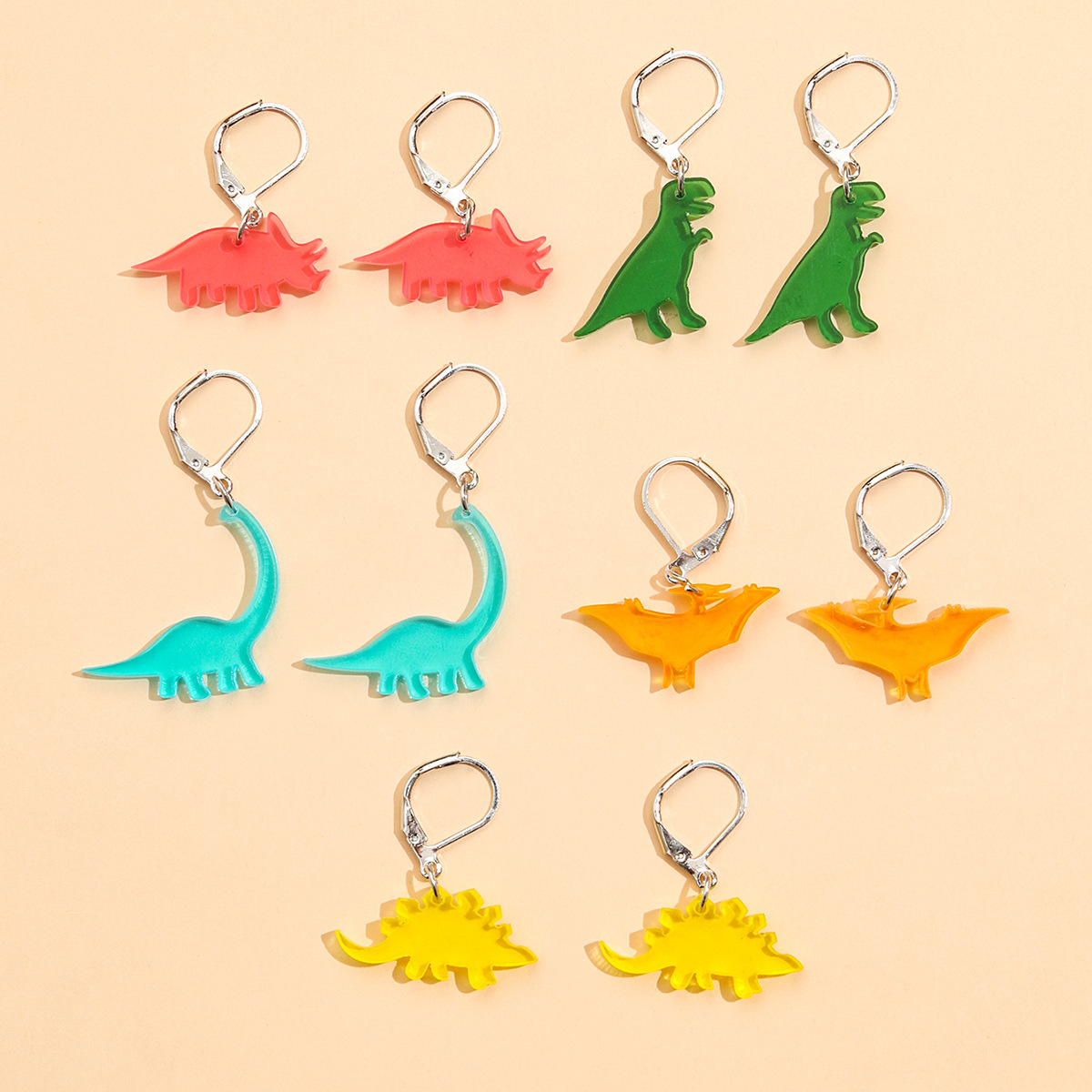 Ensemble De Boucles D&#39;oreilles En Acrylique Stegosaurus display picture 1