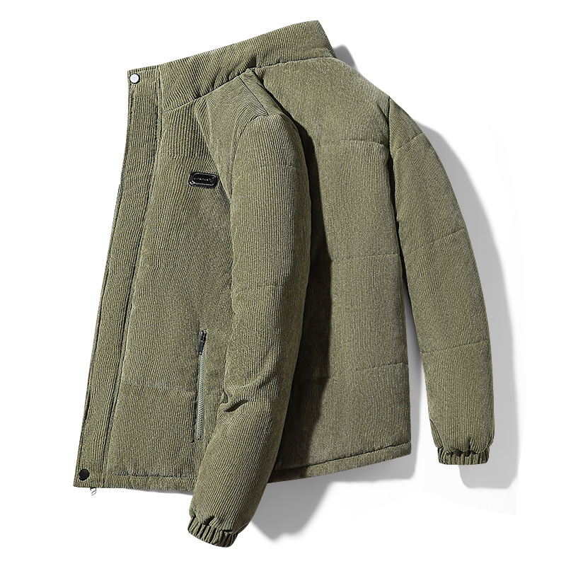 2023 invierno nuevo cuello de pana de los hombres cálido Abrigo acolchado de algodón forrado de lana para hombres