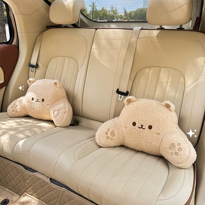 Cartoon Bear Car Headrest and — Waist support
