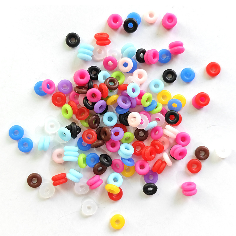 Silicone Spacer Bead Bracelet Positioning Rubber Ring Anti-Slip Ring Anti-Friction Ring Bracelet Leather Rope Transfer Bead Bracelet Gasket