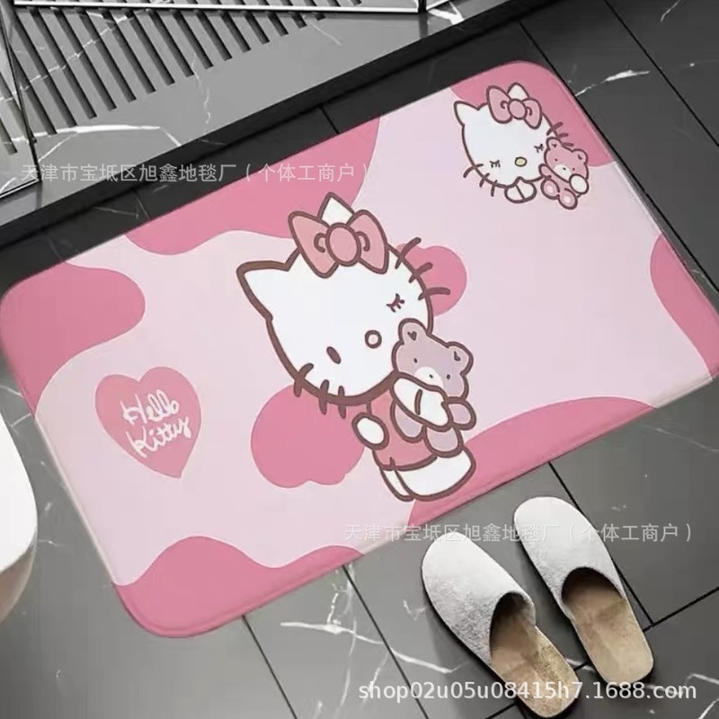 クロスボーダー Amazon 漫画 kt 猫浴室フロアマットフランネルキッチンドア滑り止めフットマットはラベルで発送できます|undefined