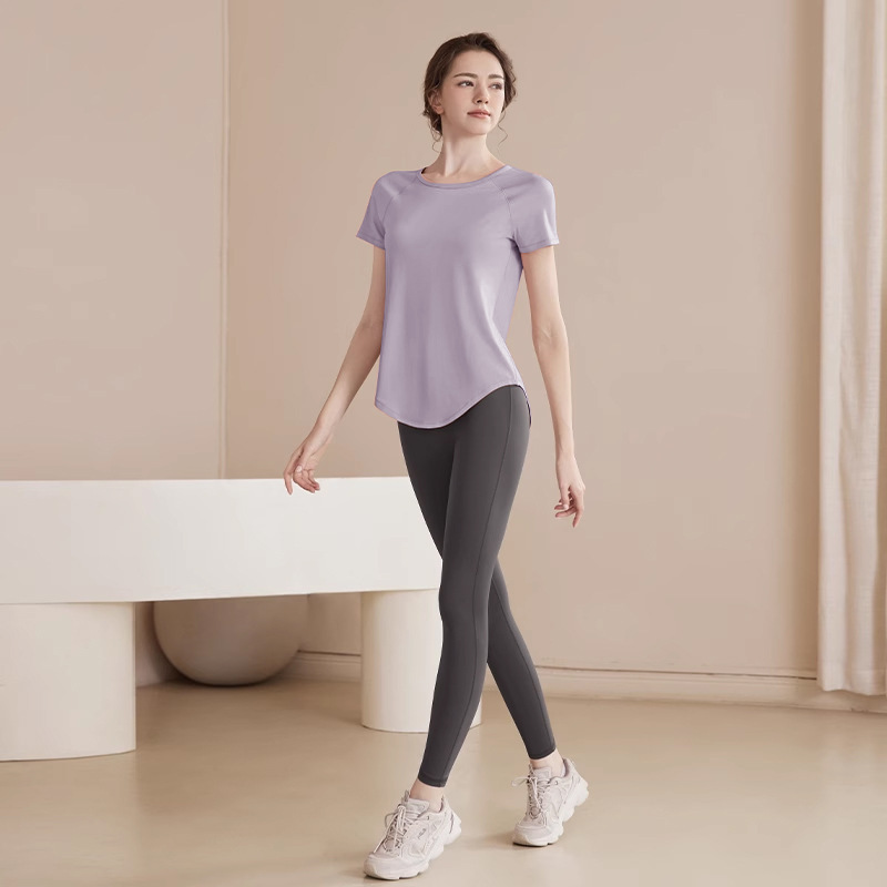 网纱瑜伽服女上衣半袖跑步运动罩衫宽松显瘦健身服短袖网红短袖夏|undefined