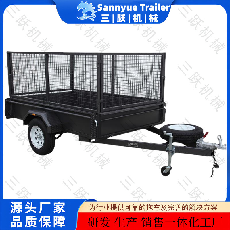 8*5单轴厢式拖车高栏拖车 镀锌拖车 厂家直销 农作物转运拖车