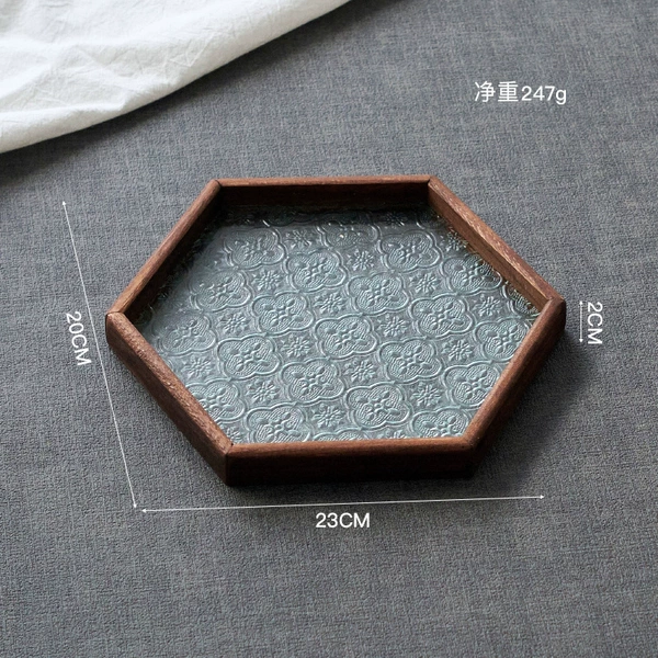 Small hexagonal glass tray
