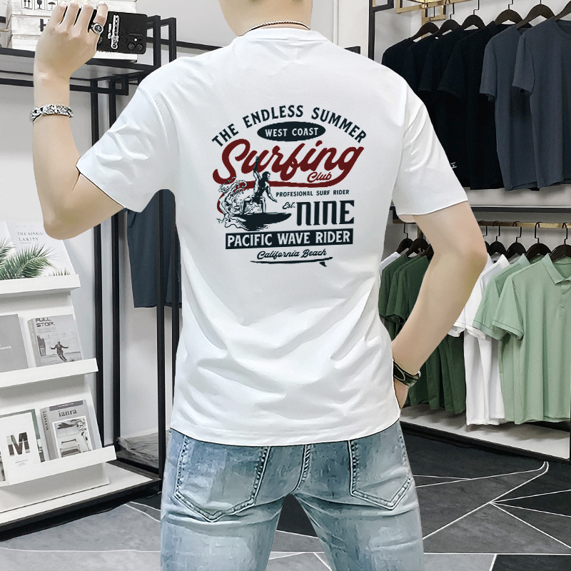 트렌디한 남성 반팔 티셔츠, 라운드넥, 여름 패션, 다용도, 고품질 프린트 반팔 상의, 캐주얼하고 다재다능함