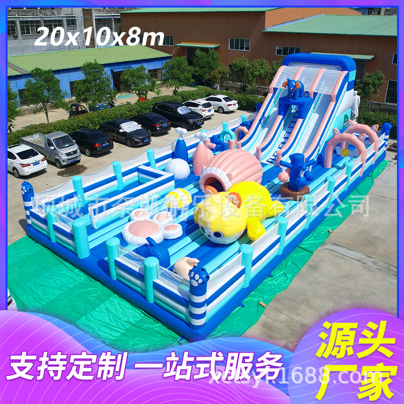Fabricantes de equipos de juegos nuevos niños al aire libre inflables cama de salto grande al aire libre deslizante inflables castillo