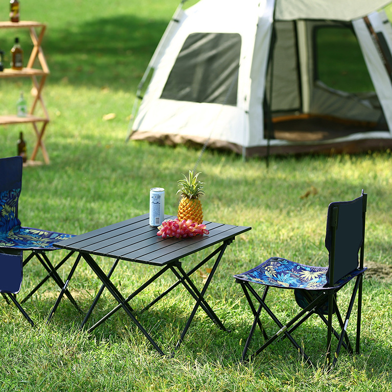 Portable Egg Roll Table Outdoor Camping Barbecue Folding Table Sketching Art Lightweight Carbon Steel Table Wholesale