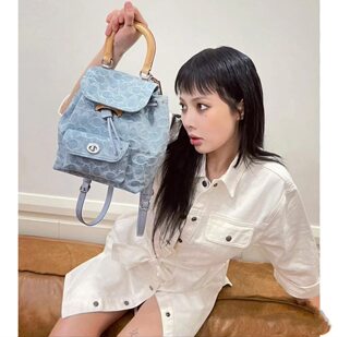 Denim backpack, retro classic one-shoulder bag, shoulder bag