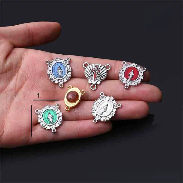 New alloy blue three-hole new rosary accessories three-hole alloy accessories