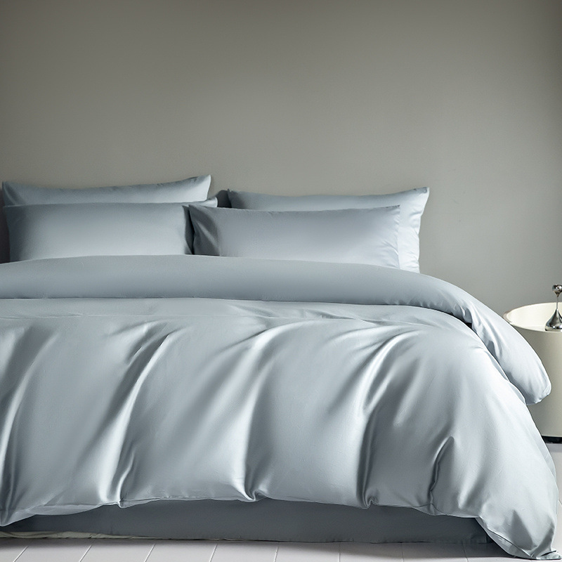 Cama de algodón de fibra larga de cuatro piezas de algodón puro de algodón puro 2024 nuevo estilo de lujo ligero, ropa de cama de alta calidad, funda de edredón, ropa de cama