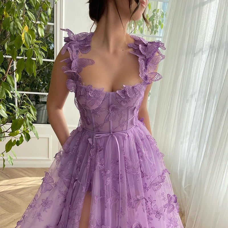 Europa y América vestido de noche para mujeres 2025 nuevo temperamento largo Amazon fiesta temperamento elegante vestido de playa de encaje