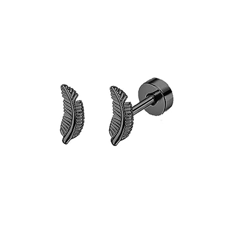Stainless Steel Black Zircon Pearl Earrings Simple Geometric Stud Earrings for Women Fashion Piercing Jewelry 2024 Spring detail image 7