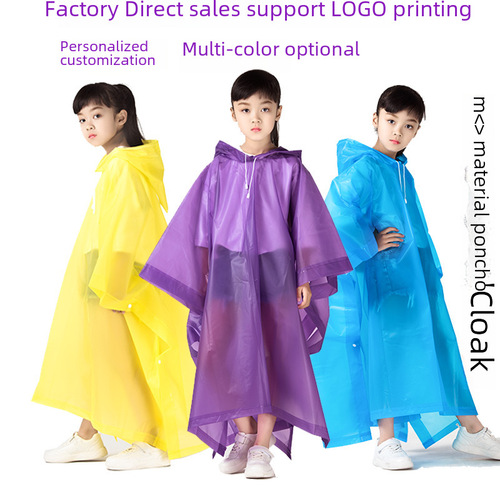 Non-disposable EVA children's raincoat travel fashion raincoat cycling bicycle raincoat with LOGO printing