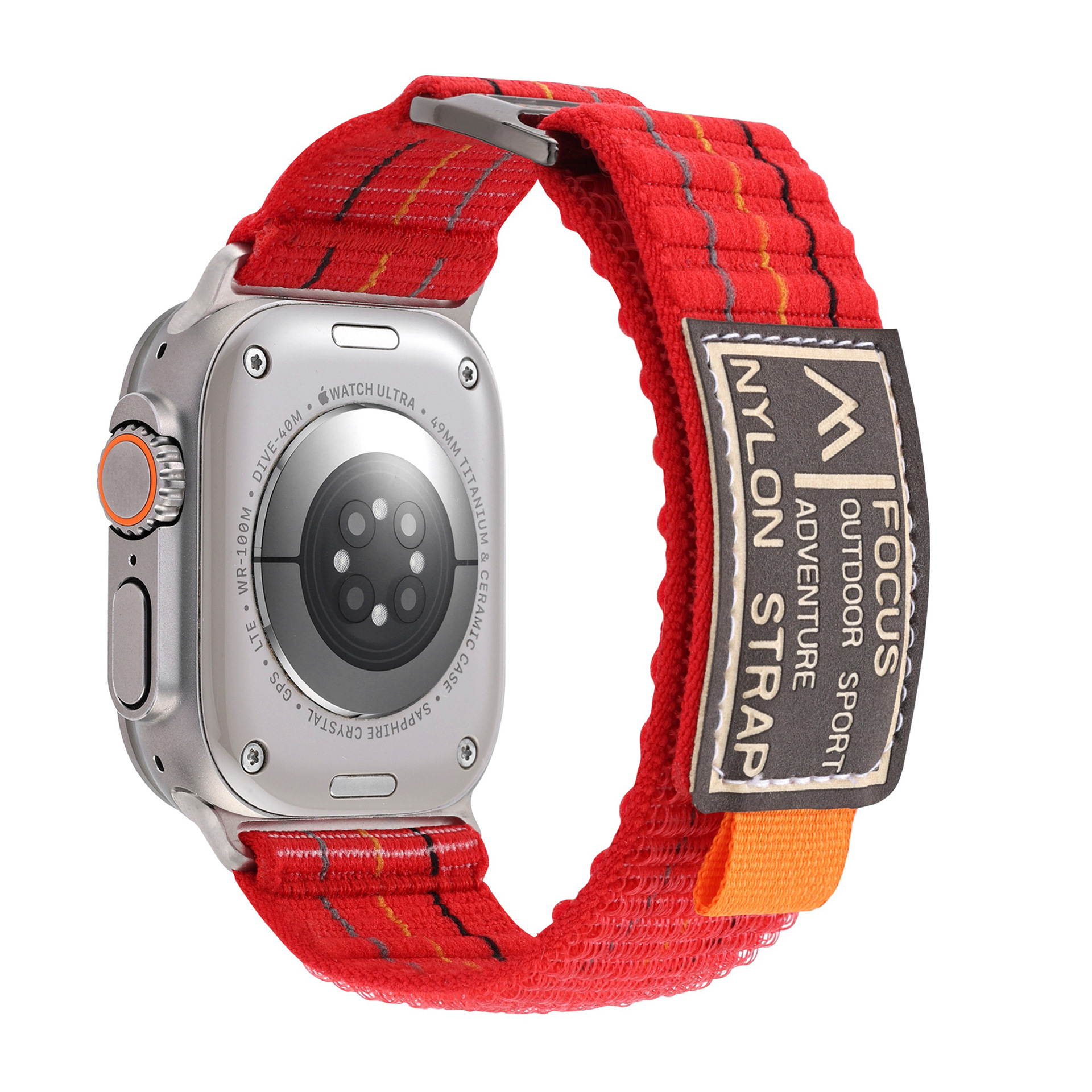 Suitable for apple watch3456789, double-section leather-coated nylon loop strap, Apple 10 strap undefined