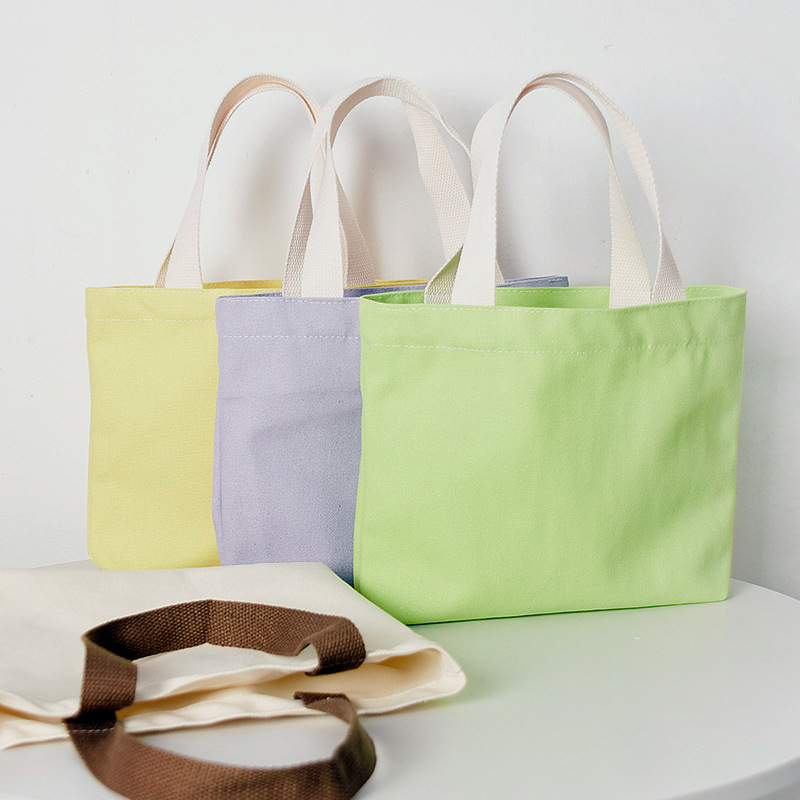 58g Weight Canvas Lining Material Open Closure Type Top Handle Strap Type Canvas Bag Bags Type Street Occasion Canvas Material Solid Color Pattern Spring&Summer Season Women's Gender Vacation Style Square Shape Small Size Women's Vacation Solid Color Canvas Shopping Bags