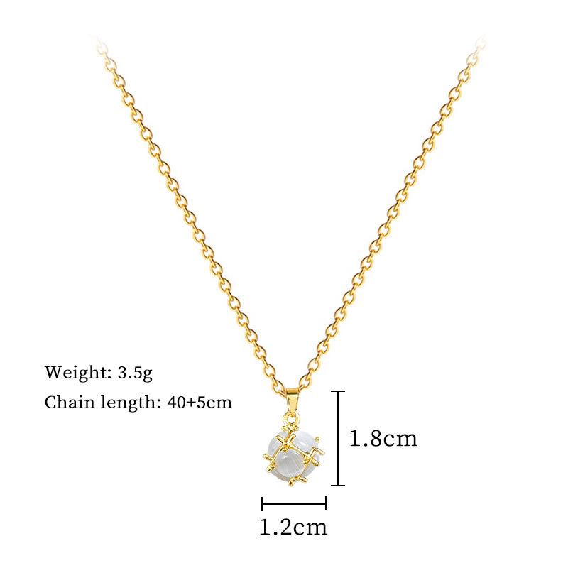 Collier œil-de-chat, style épuré et élégant, bijou raffiné et léger, chaîne ras-de-cou polyvalente pour femme, acier titane_voghion.com