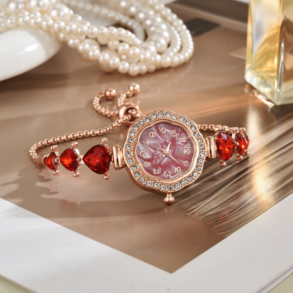 Nueva celebridad de Internet, nuevo amor, reloj con esfera de girasol de diamantes, reloj de pulsera digital compacto y delgado de alto valor