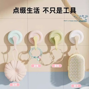 Dopamine Hook Sucker Punch-free Wall Door Rear Entrance Paste Coat Hood Single Hook Hotel Bathroom Hanging Coat Household