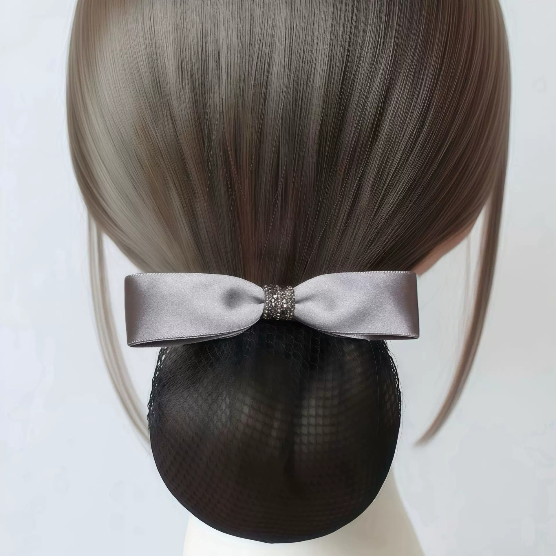 2025年新款头花女职业护士蝴蝶结发网空乘银行工作头饰网兜批发