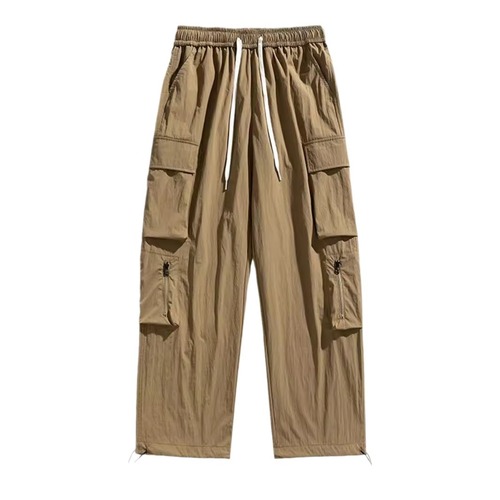 Men's Summer American-style Functional Cargo Pants: Straight-Leg, Wide-Leg, Ankle-Tied Design—Trendy, Edgy, and Street-Savvy—Available in Plus Sizes