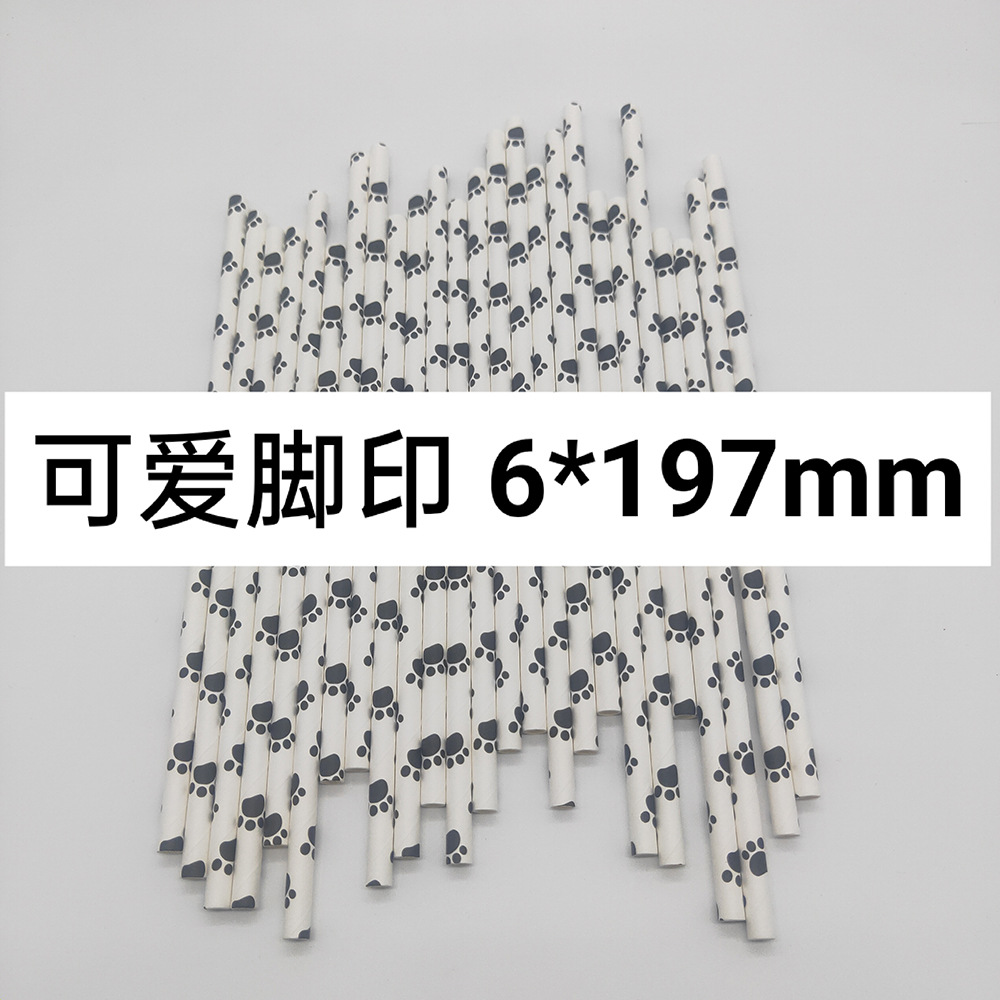 Paja de papel biodegradable desechable negro internet celebridad jardín de infantes paja hecha a mano decoración del partido paja