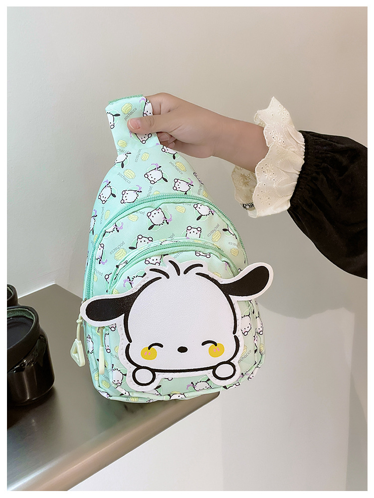 Wholesale new cross-border small-sized children's chest bags with double zippers and large capacity, cute single-shoulder bags for boys and girls in kindergartens Item Picture