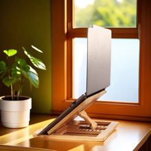 桌面笔记本电脑支架托架增高散热架实木折叠便携ipd平板迷你托架