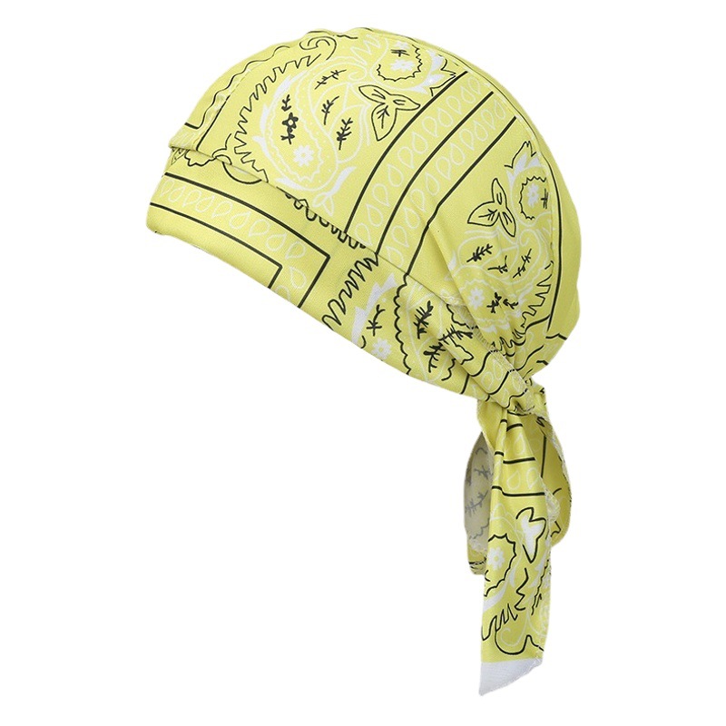 Cross-border new European and American elastic cloth amoeba pirate hat riding sports cashew cap men's and women's headscarf hat