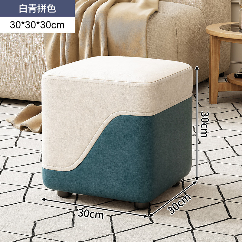 Taburete pequeño hogar sala de estar madera maciza banco pequeño taburete puerta Cambio de zapatos taburete moderno simple sofá taburete bajo de lujo ligero