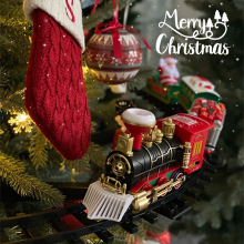 聖誕裝飾品電動軌道小火車聖誕樹掛飾布置兒童玩具節日禮物裝扮品