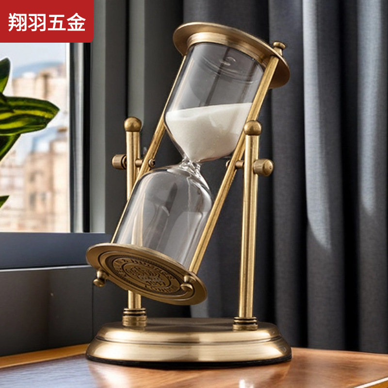 Rotating crown hourglass timer modern ornaments living room office desktop hourglass quicksand decoration gift
