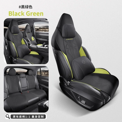 & Co 06 Seat Cover Four: Modelə uyğun (Original) oturacaq örtükləri - black-green-linkedin-06-special-full-set-deluxe-edition-special-car