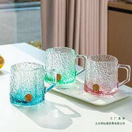 玻璃杯子玻璃杯女高颜值家用办公室喝水咖啡杯女士好看的透明水杯