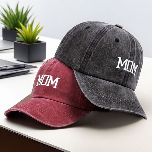 Amazon Alphabet Embroidered Washable Baseball Cap Mother's Day MOM Duckbill Hat European and American DAD Hat