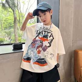男女童透气短袖t恤夏季童装中小童卡通印花上衣儿童宝宝圆领衣服t