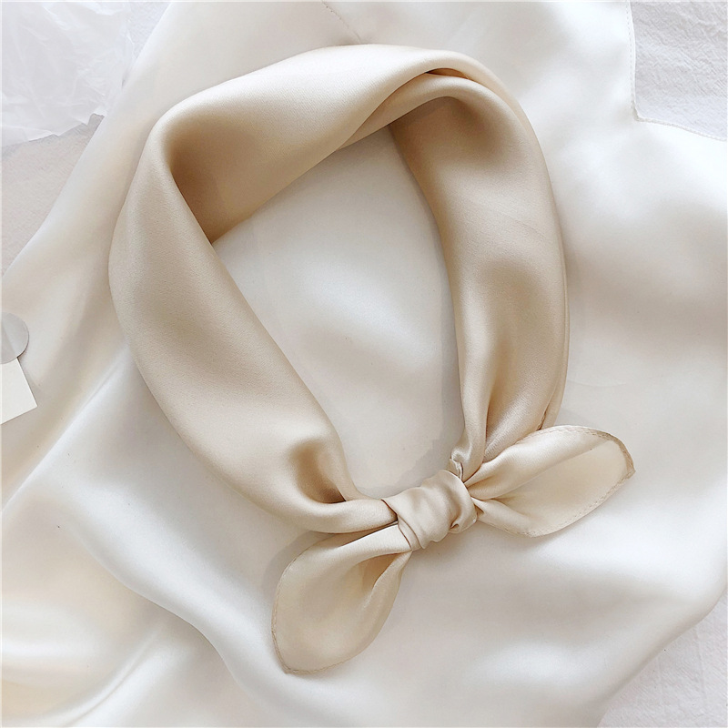 Women Mulberry Silk Scarf Milk White 53cm All Seasons