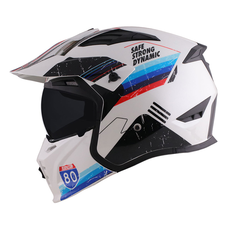 Casco de motocicleta BLD transfronterizo casco completo desmontable casco combinado cuatro estaciones general de otoño de ciclismo medio casco