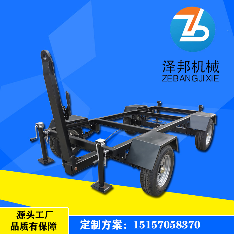 发电机组四轮转向前后车桥带底架设备运输牵引拖车带刹车板簧减震