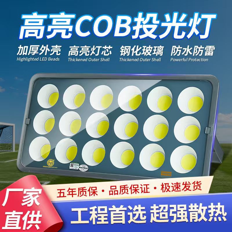 Yaming Cob Floodlight Outdoor High-Power Basketball Court Square Wide Voltage 85~285V High Pole Spotlight Outdoor Waterproof