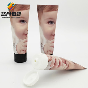 Processing Customized Plastic Packaging Aluminum Plastic PE Hose PBL Full Plastic Tube with Flip Cover 100g Facial Cleanser Tube Toothpaste Tube