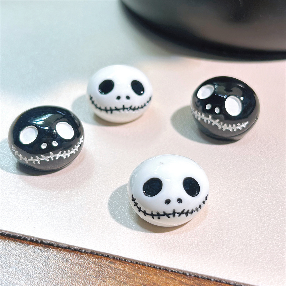 万圣节立体骷髅头树脂配件diy手机壳冰箱贴摆件贴片派对饰品批发