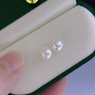 7-8mm Freshwater Seedless Pearl Fat Round Bun Beads S925 Silver Women's Earrings Freshwater Pearl Earrings Wholesale
