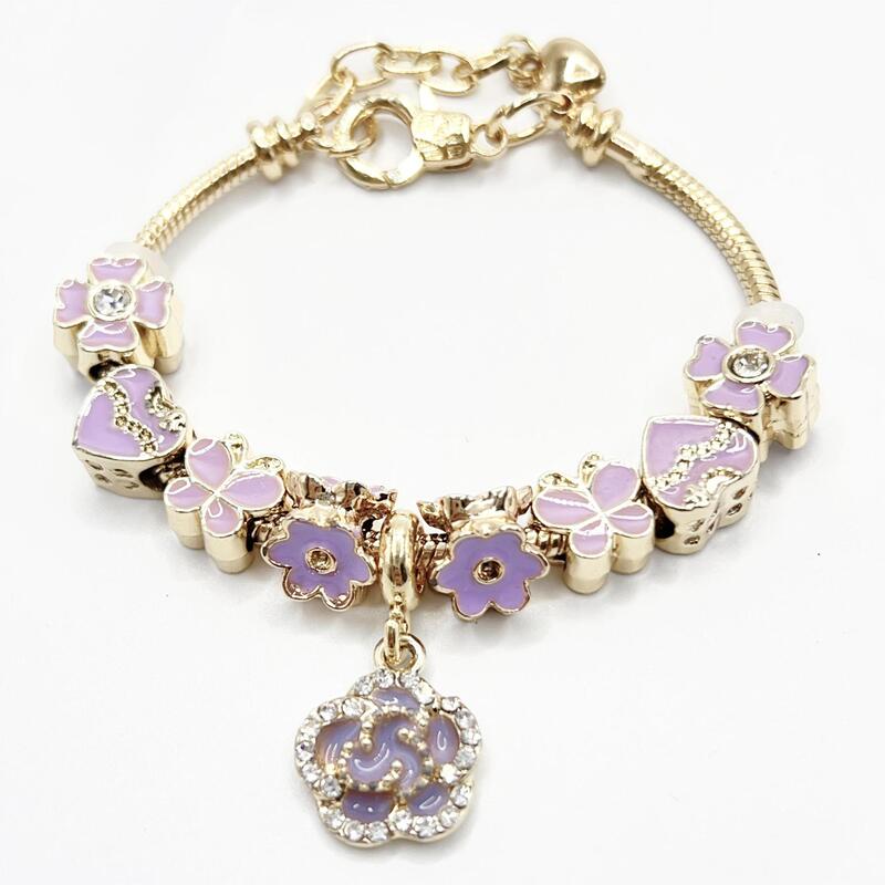 Panjia Cross-border Zijin Camellia Small Slam Oil Drop Bracelet Adjustable Fashion Wholesale Live Amazon New Panjia Cross-border Zijin Camellia Small Slam Oil Drop Bracelet Adjustable Fashion Wholesale Live Amazon New