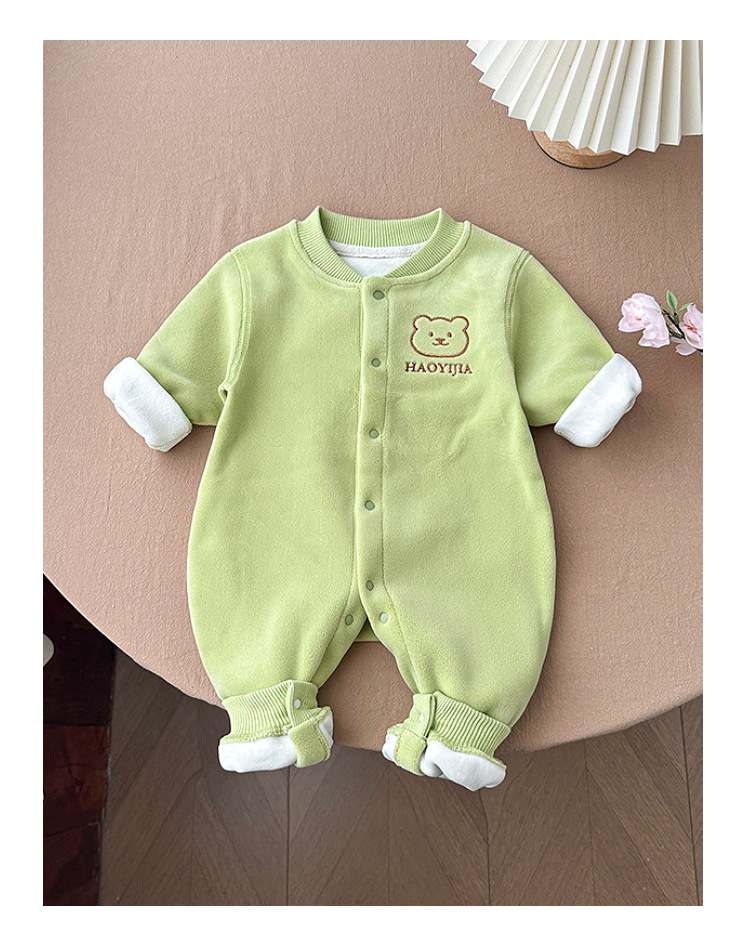 Mono cálido con mameluco más engrosamiento de terciopelo para hombres y mujeres pijamas de ropa a domicilio para bebés otoño e invierno para bebés