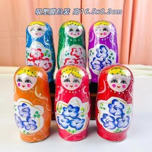 新款金粉七层俄罗斯彩绘套娃 欧式家居装饰品木质工艺品工厂批发