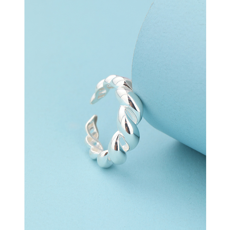 925 anillo de torsión de plata esterlina para mujeres diseño de estilo de nicho de estilo personalizado anillo de moda abierto anillo índice de alta calidad