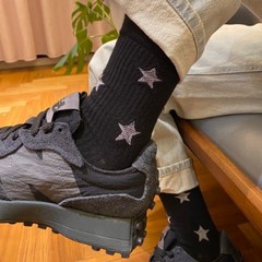 襪子女秋冬季中筒女襪韓版星星襪潮流時尚設計感棉質春秋高筒男襪