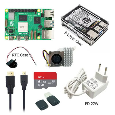 Набор для разработки (Raspberry Pi 5) 4 GB / 8 GB, 9‑слойный корпус, PD 27 Вт