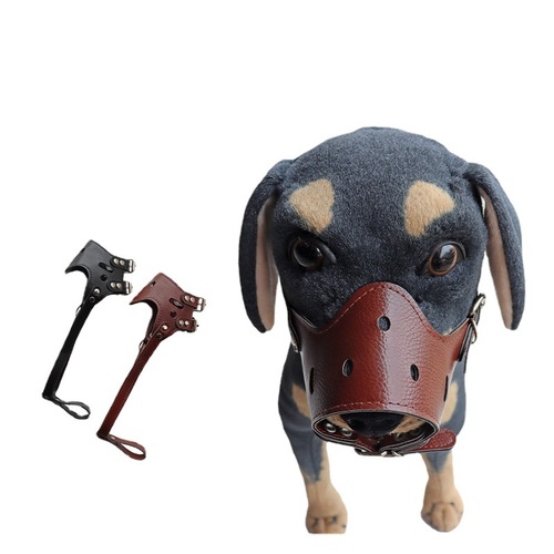 Wholesale dog muzzle pu leather anti-biting and anti-accidental eating pet dog mouth anti-barking device mouth cover graceful pet wholesale